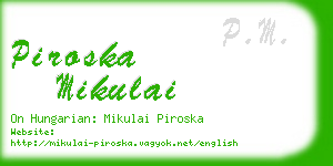 piroska mikulai business card